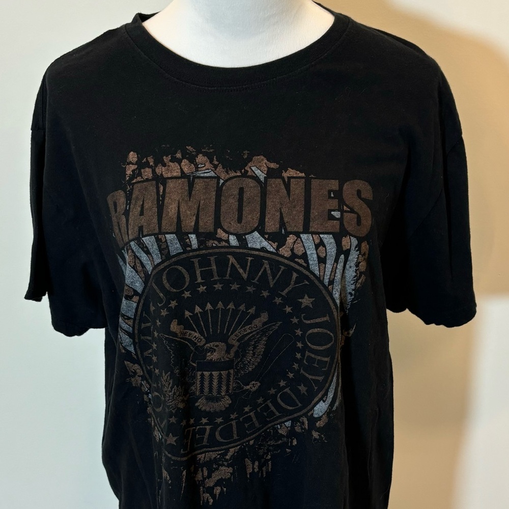 Ramones Adult Black Short Sleeve Logo T-Shirt Size L